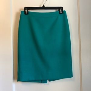 JCrew No2 Pencil Skirt Turquoise Wool SZ 2P